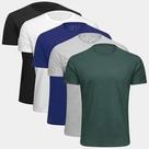 Kit Camiseta Básica Masculina C/ 5 Peças - Masculino Tamanho G Kit Camiseta Básica Masculina C/ 5 Peças - Masculino Tamanho G
