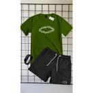 Kit camiseta camisa 100% algodão produto de alta qualidade bermuda tactel estampa coroa + relogio de