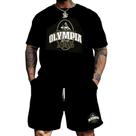 Kit Camiseta Camisa Oversized e Bermuda tactel Streetwear Mr Olympia Para Treino Academia Musculacao
