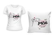 Kit Camiseta + Capa para Almofada Dia Das Mães Presente Homenagem Mulher Kit Camiseta + Capa para Almofada Dia Das Mães Presente Homenagem Mulher