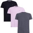 Kit Camiseta Industrie Básica Bordada França Algodão Premium Masculina 3 peças Cores Tamanho G