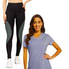Kit Camiseta MALHA FRIA POLIAMIDA + Calça Leg Legging REDINHA Academia Corrida Feminina 531 Cor:CinzaTamanho:GGGênero: