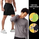 Kit Camiseta Manga Longa PROTEÇÃO SOLAR UV + Shorts Tactel ELASTANO 710 Kit Camiseta Manga Longa PROTEÇÃO SOLAR UV + Shorts Tactel ELASTANO 710