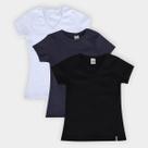 Kit Camiseta Nicoboco Earth Casual Feminina - 3 Peças