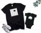 Kit Camiseta Pai Filho Filha Quebra cabeça