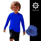 Kit Camiseta Proteção Solar UV + Chapéu Bucket Praia INFANTIL PLT 363
