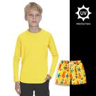 Kit Camiseta Proteção Solar UV Original + Short Verão Praia Tactel INFANTIL PLT 369