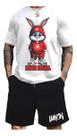 Kit Camiseta + Short Moletom Conjunto Coelho Luken Dreamer