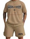 Kit Camiseta + Short Moletom Conjunto Luken Worldwide - Luken Lk