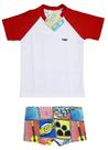 Kit Camiseta + Sunga Boxer Com Proteção Uv50+ Nº 4-10