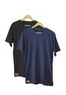 Kit Camisetas Lisas Guiani 100% Algodão Preta e Azul Basic Kit Camisetas Lisas Guiani 100% Algodão Preta e Azul Basic