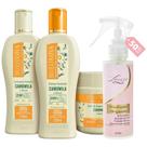 Kit Camomila 1 Shampoo 1 Cond 1 Banho 250ml + Finalizador Obrigatório Lourre 120ml