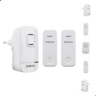 Kit Campainha Sem Fio Intelbras CIK 200 Gera Energia, 2 Entradas, Sem Pilhas ou Fios