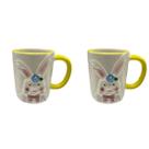 Kit Caneca De Páscoa Coelho Bloom 2 Peças 330ml