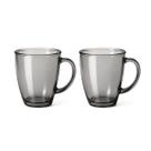 Kit Caneca de Vidro Cinza 360ml 2un Praticasa