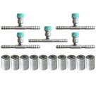 Kit Caneca E Emenda Com Ventil R134 6mm Alumínio 15 Unidades