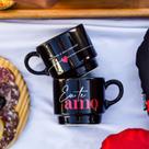 Kit caneca empilhável com 2 peças te amo com todo meu coração presente dia dos namorados namorada
