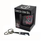 Kit Caneca Gel 300ml e Chaveiro Garrafa Oficial Top Times Corinthians Cód. 2362