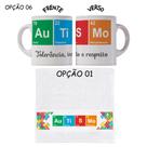 Kit Caneca Plástico+Toalhinha Autista Autismo Volta às aulas