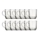 Kit Canecas Chá Café Cappuccino Vidro Resistente 12 Peças 250ML