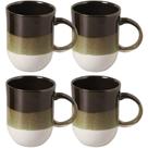 Kit Canecas de Cerâmica 4pçs Porto Brasil Coup Mocha 330ml Cerâmica Stoneware