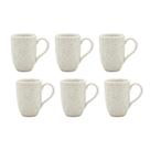 Kit Canecas Porcelana Café Flat Chuvisco 350ml Oxford 6 Unidades
