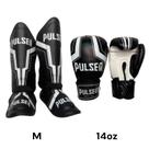 Kit Caneleiras Proteção 30 mm e Luvas de Boxe Muay Thai Escolha a Cor