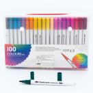 Kit Caneta 2 em 1 Brush Lettering e Ponta Fina Dual Pen Canetinha Colorir Desenho
