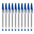 Kit Caneta Bic Cristal 1.0 Azul Preto Vermelho Escrita Fluida Transparente 10 Az