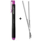 Kit Caneta Borracha 6.6mm Retrátil Colorida Mercur + 02 Refil Eraser Escolar Papelaria Escritório