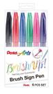 Kit Caneta Brush Sign Pen Touch PENTEL c/ 6 Cores Básicas