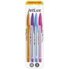 Kit Caneta Compactor Jetlux 1.0 Colorida 4 Cores Vibrantes