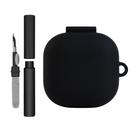 Kit Caneta de Limpeza e Capa Protetora Nerdcase Compatível com Samsung Galaxy Buds FE, Buds Core, Buds 2, Live e Pro, Silicone, Preto