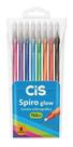 Kit Caneta Esferográfica Spiro Glow Cis 0,7mm com 8 Cores