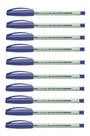 Kit Caneta Esferográfica Trilux Fina Faber Castell Azul Com 10 Exterior Transparente