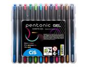 Kit Caneta Gel Pentonic Cis Estojo Com 12 Cores Ponta Fina