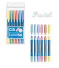 Kit Caneta Marca Texto Cis Lumini Gel Pastel Estojo Com 6