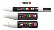 Kit Caneta Marcador Posca Branco Uni-ball Pc-3m Pc-8k Pc-17k