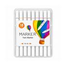 Kit Caneta Marker Twin Marker 18 Cores Dupla Ponta Kit Caneta Marker Twin Marker 18 Cores Dupla Ponta