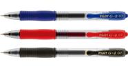 Kit Caneta Pilot Rollerball Gel G-2 - 0.7 Preta Azul e Vermelha