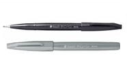 Kit Caneta Pincel Pentel Brush Sign SES15C - Preta e Cinza