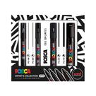 Kit Caneta Posca Artists Collection Nibs Preto com 4 Peças