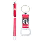 Kit Caneta Roller Pen Touchscreen Chaveiro Abridor Flamengo