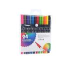Kit Canetas 2 em 1 com 24 Cores Brush Lettering e Ponta Fina para Desenho e Colorir