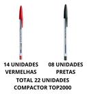 KIT CANETAS COMPACTOR TOP2000 14 VERMs 8 PRETAs TOTAL 22 UNIDADEs