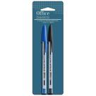 Kit Canetas Esferográficas Azul e Preta - Office Basics
