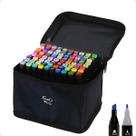 Kit Canetinha Marcadora Touch Ponta Dupla + Estojo Preto 24, 48, 60, 80 ou 120 Cores Quantidade de cores:80 Cores Kit Canetinha Marcadora Touch Ponta Dupla + Estojo Preto 24, 48, 60, 80 ou 120 Cores Quantidade de cores:80 Cores