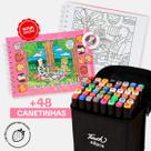 Kit Canetinhas Coloridas Touch e Livro de Colorir Bobbies Good Profissional Stitch, Heróis, Divertidamente Kit Canetinhas Coloridas Touch e Livro de Colorir Bobbies Good Profissional Stitch, Heróis, Divertidamente