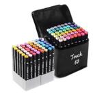 Kit Canetinhas Touch 60 Cores Ponta Dupla Fina e Grossa
