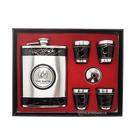 Kit Cantil Porta Bebidas 4 Copos Shot Funil Whisky Presente Pai DY8839